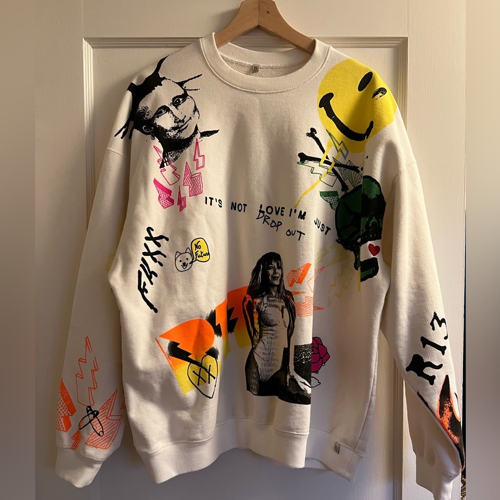 R13 Limited Edition Oversized Graffiti Crewneck